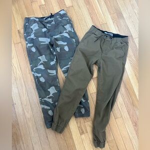Plugg Kids Camouflage and Khaki Joggers Size Large 14/16